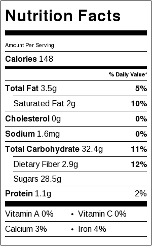 Chocolate Date Hearts Nutrition Information