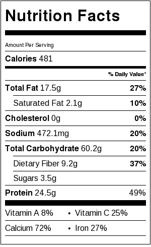 Spicy Vegan Fried Rice Nutrition Information