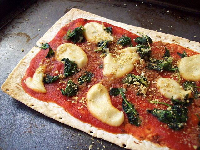 Spinach Ricotta Flatbread Pizza