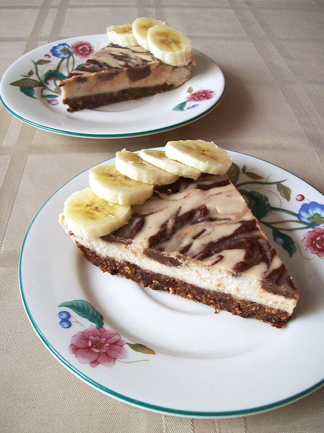 Vegan Chocolate Swirl Banana Cheesecake