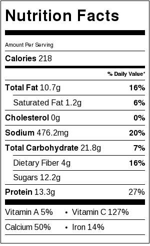 Sweet and Spicy Tofu Stir-Fry Nutrition Information