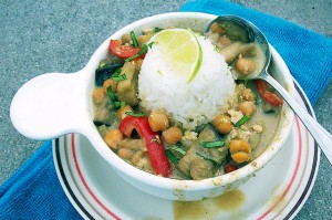 Vegan Green Curry with Eggplant